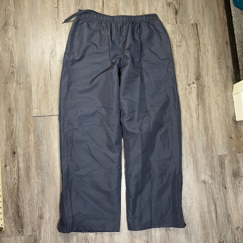 VTG Reebok Track Pants Baggy Wide Leg Polyester Men's XL‎ Gray Straight